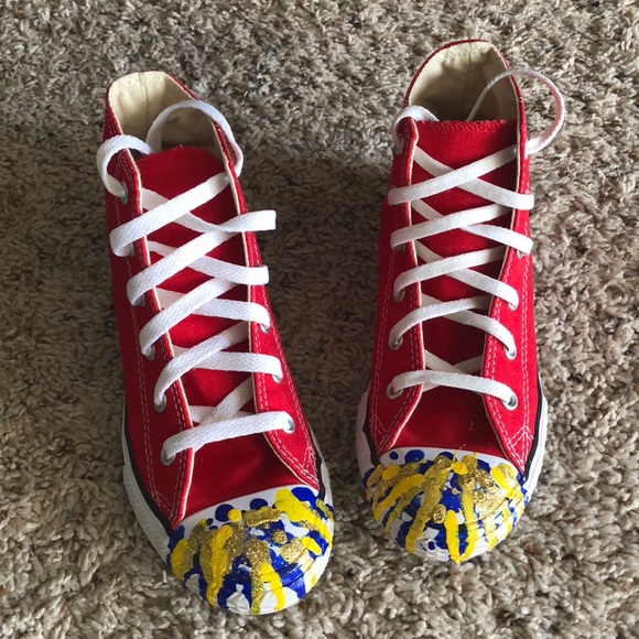 converse shoes red yellow blue